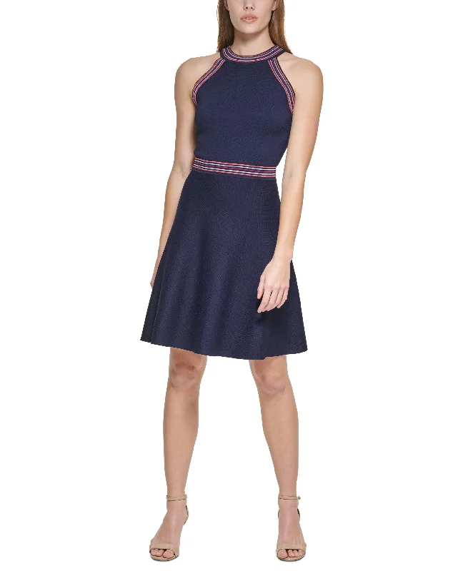 Value Deals Vince Camuto Contrast Trim Fit Flare Dress