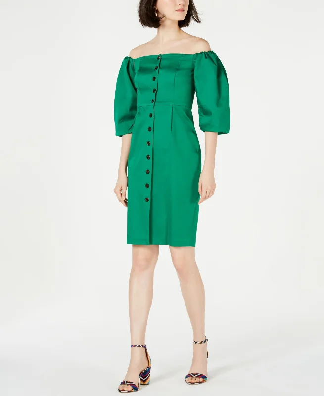 Overstock Sale Vince Camuto Off The Shoulder Puff Sleeve Dress