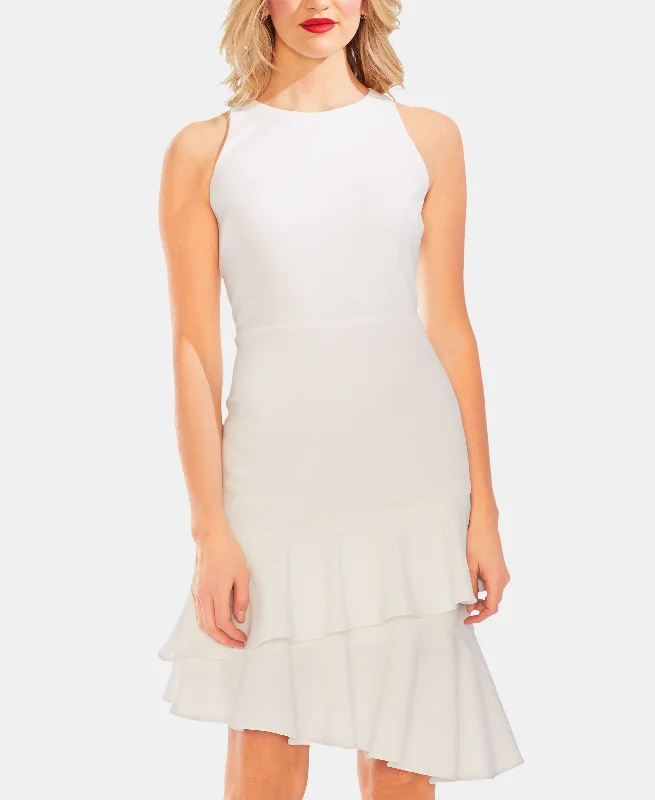 Deep Discounts Vince Camuto Ruffled Asymmetrical Hem Dress