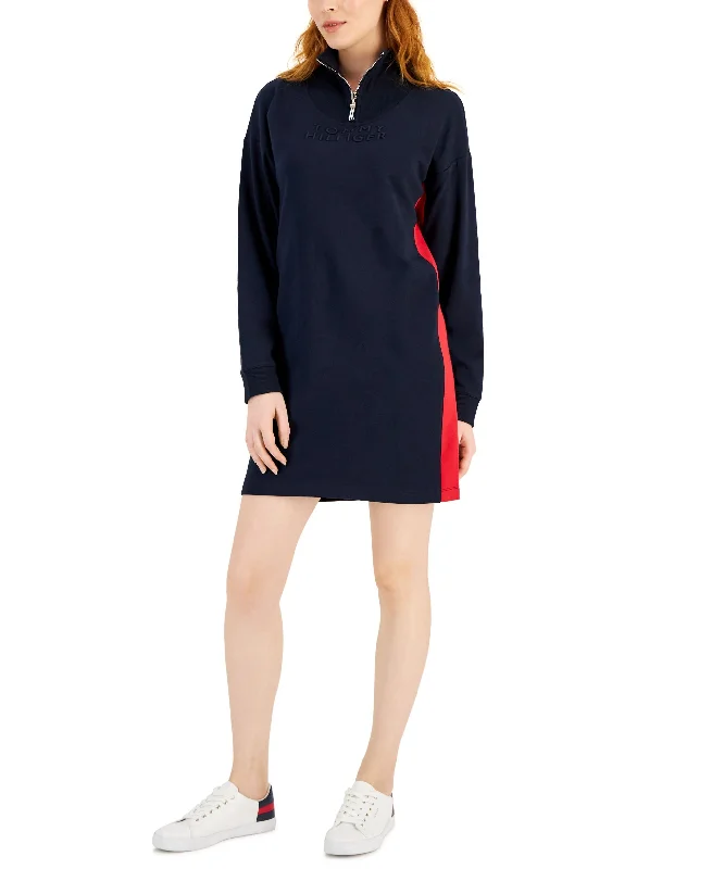 Reduced Prices Women's Mock-Neck Long-Sleeve Sweatshirt Dress