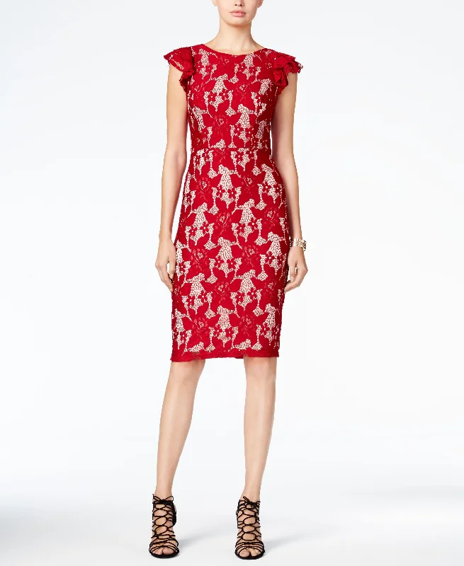 Price Rollback XOXO Juniors Ruffle Sleeve Lace Midi Dress