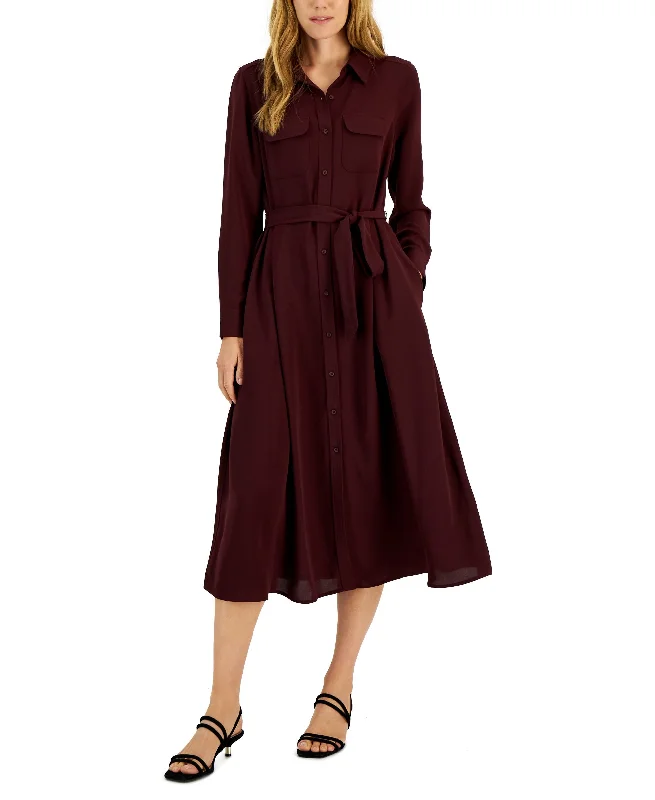 Bonus Savings Alfani Womens Belted Shirtdress