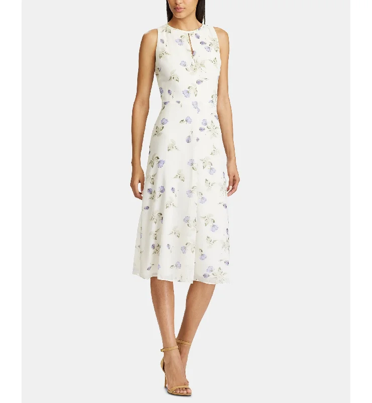 Bargain Bin Floral-Print Sleeveless Georgette Midi Dress