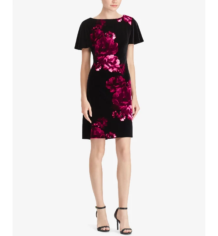 Friends and Family Sale American Living Floral Print Velvet Dress