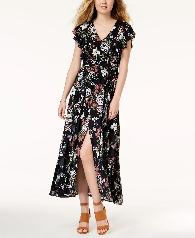 Deal Dash American Rag Juniors Printed Ruffled Maxi Dress