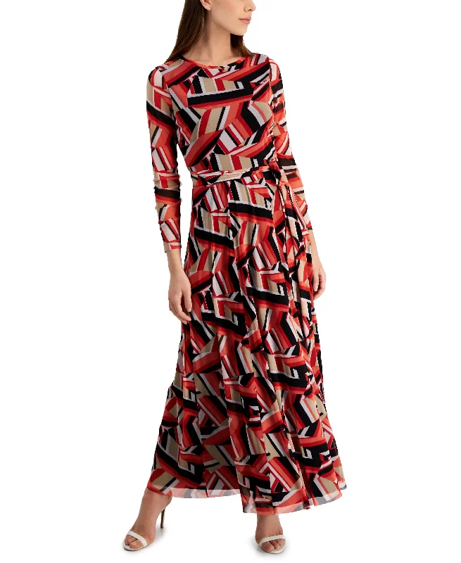 Discount Deals Anne Klein Geometric Print Maxi Dress