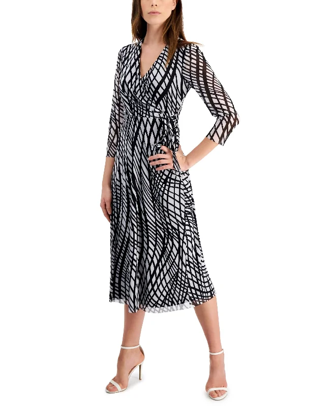 Epic Deals Anne Klein Printed Faux Wrap Dress