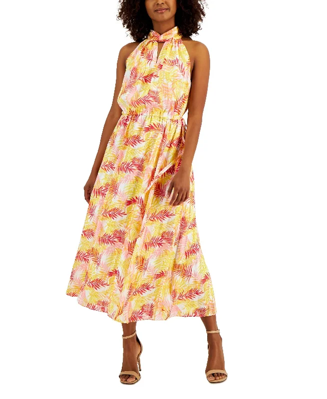 Today Only Anne Klein Womens Twist Neck Midi Dress