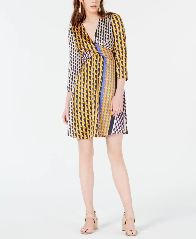 Inventory Reduction Geo-Print Twist-Front Dress