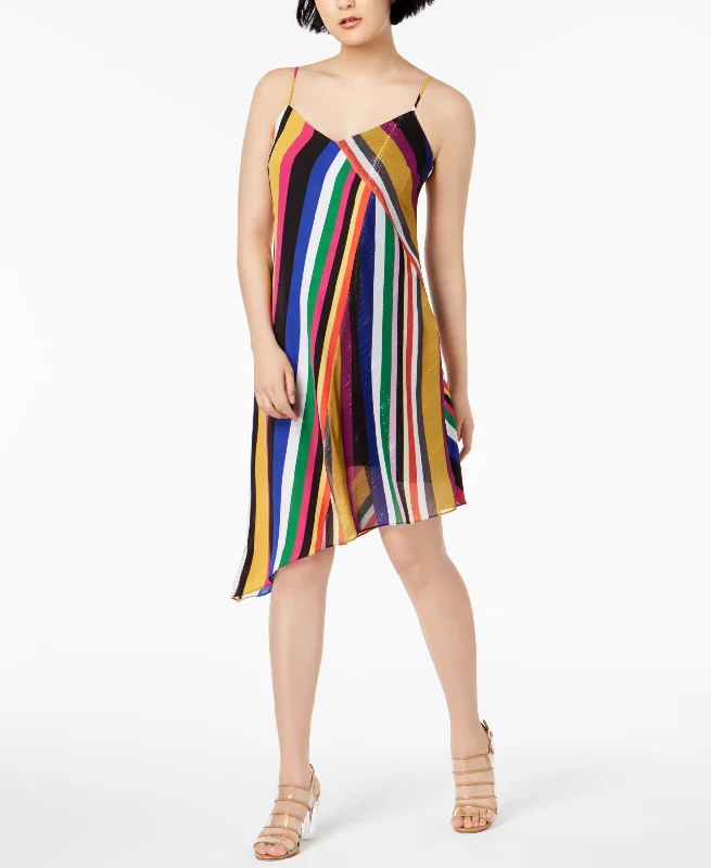 Today Only Striped Asymmetrical Dress