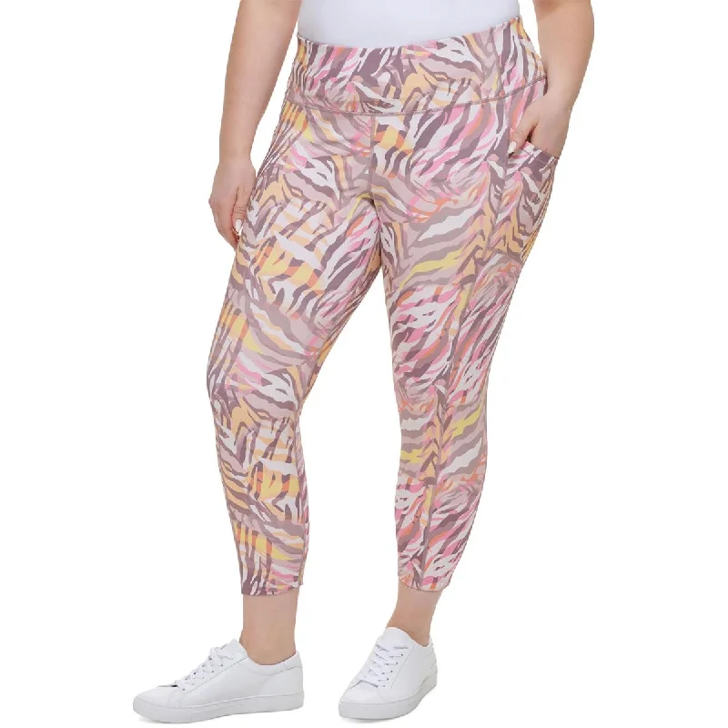 Daily Deals Calvin Klein Performance Womens Plus Fitness Workout Athletic Leggings