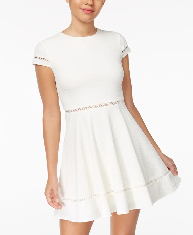 Special Price City Studios Juniors Textured Fit Flare Dress
