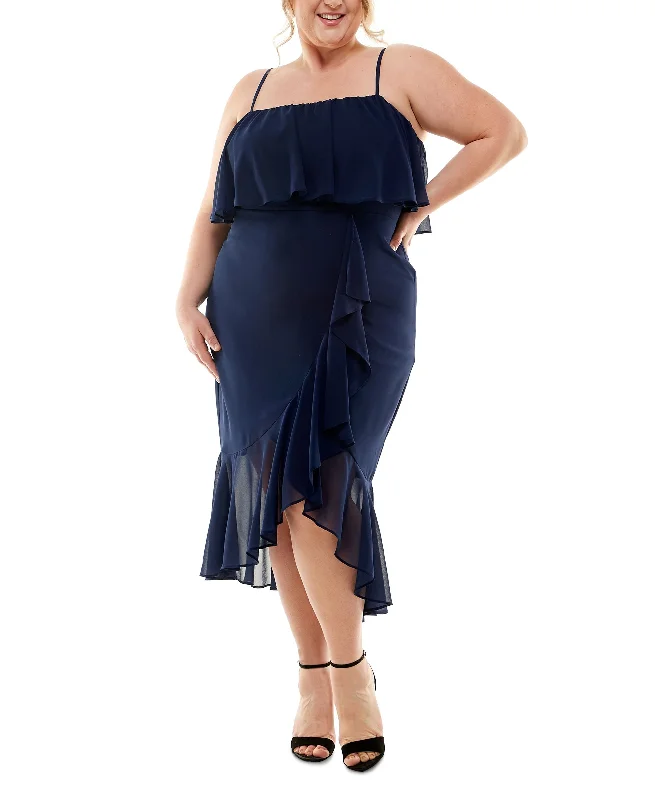 While Supplies Last City Studios Trendy Plus Size Ruffled Midi Dress