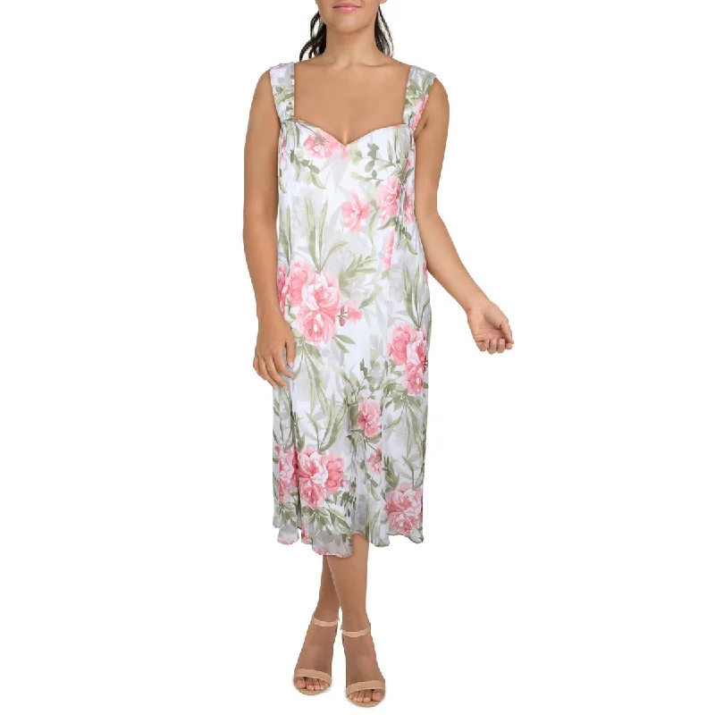 Clearance Items Connected Apparel Womens Plus Chiffon Sleeveless Midi Dress