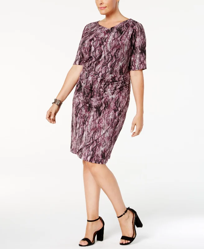 New Arrival Connected Plus Size Printed Sarong Dress