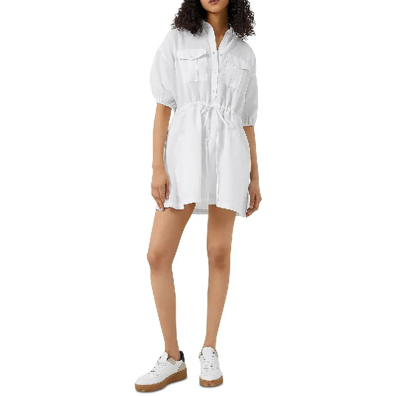 Act Fast French Connection Womens Tie Front Mini Shirtdress