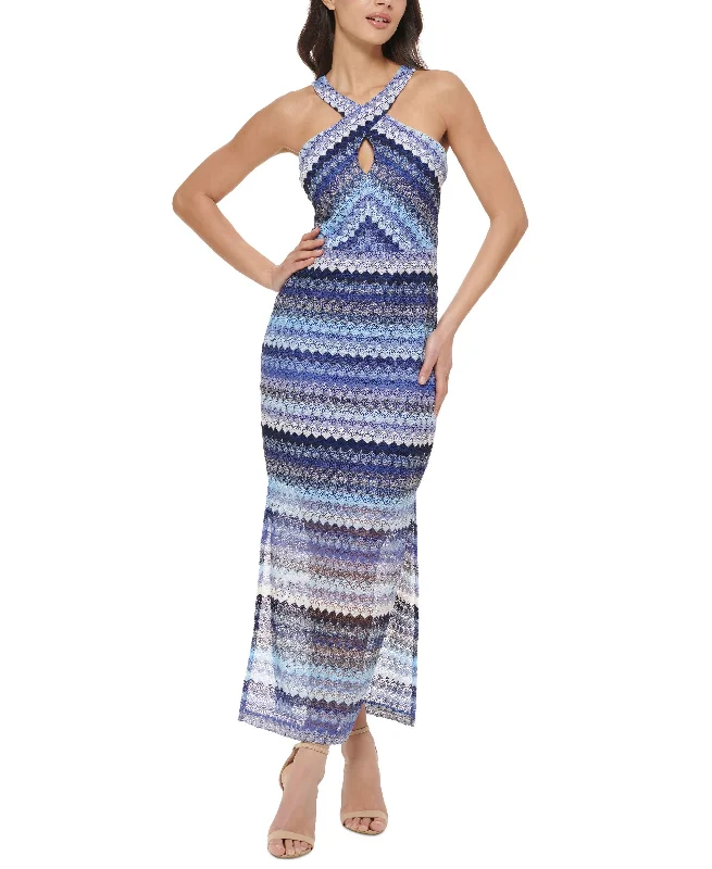 Mega Deal Guess Womens Crochet Lace Halter Maxi Dress