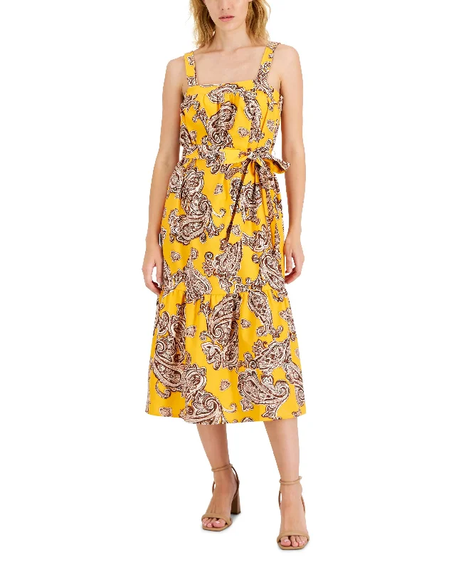 Special Savings INC International Concepts Womens Printed Tie Waist Dress