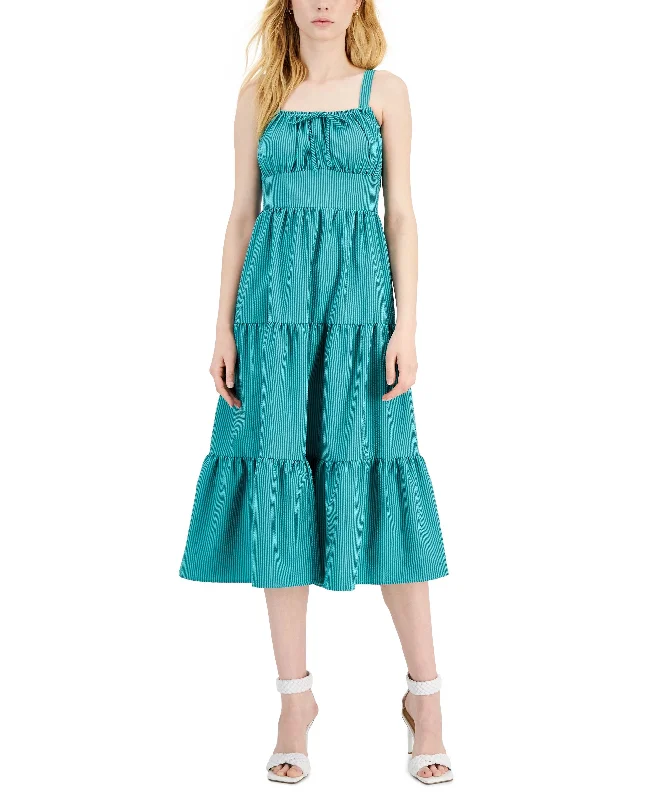 Midnight Sale INC International Concepts Womens Tiered Midi Dress