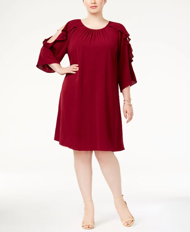Price Cut Jessica Howard Plus Size Ruffled Cold Shoulder Dress