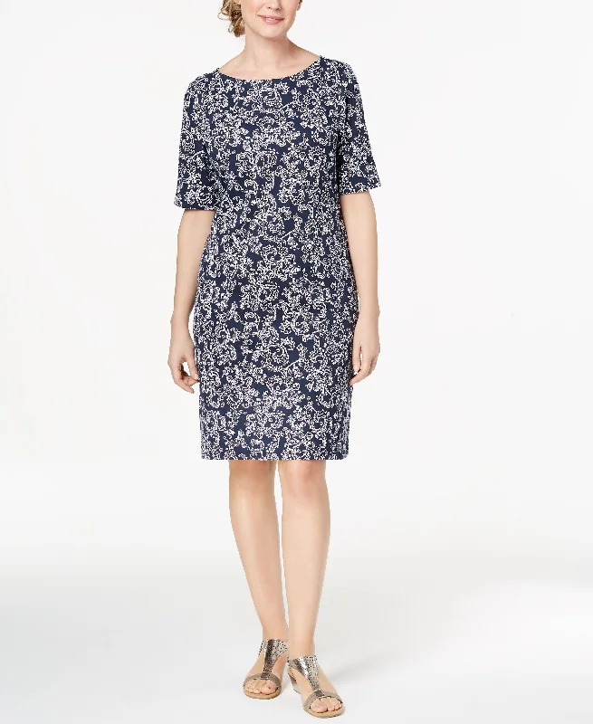 Final Markdown Karen Scott Printed Elbow Sleeve Dress