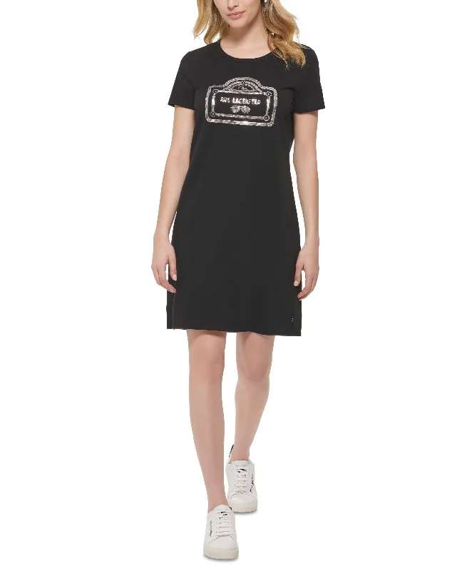 Deep Discounts Karl Lagerfeld Paris Womens Rue Lagerfeld T-Shirt Dress