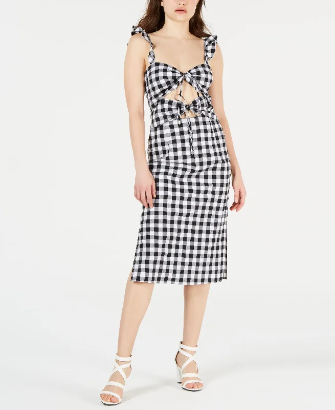 Major Savings Leyden Cutout Gingham Midi Dress