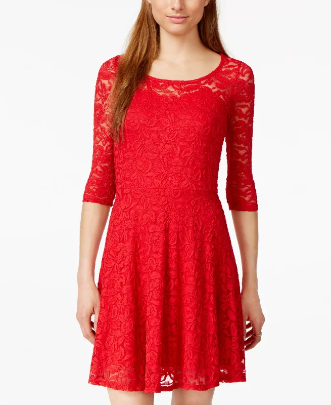 Don't Wait Lace Illusion Skater Dress