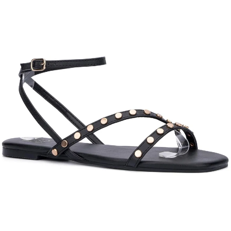 Customer Appreciation Sale New York & Company Womens Faux Leather Adjustable Slingback Sandals