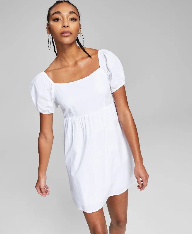Bargain Blast Now This Cotton Tie Trim Open Back Dress