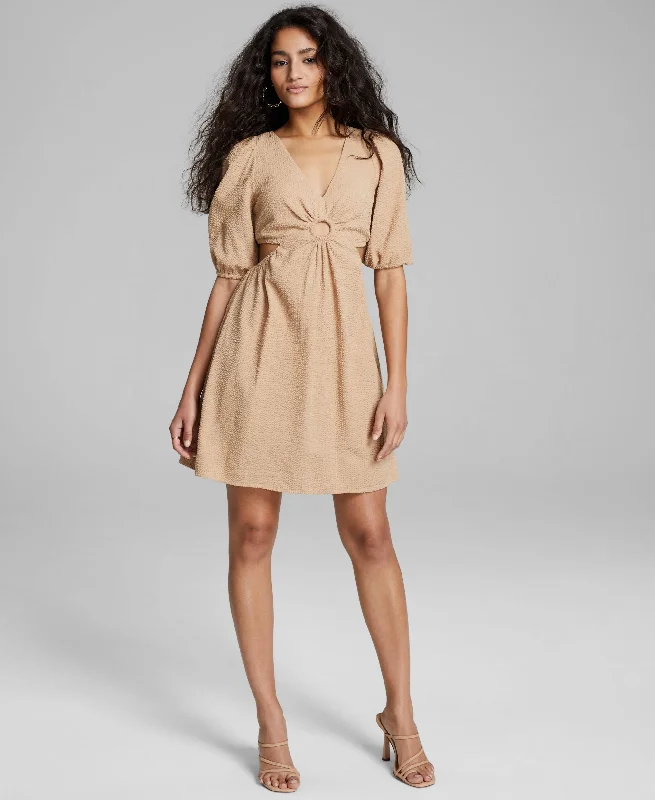 Super Bargain Now This Womens Keyhole Cotton Mini Dress