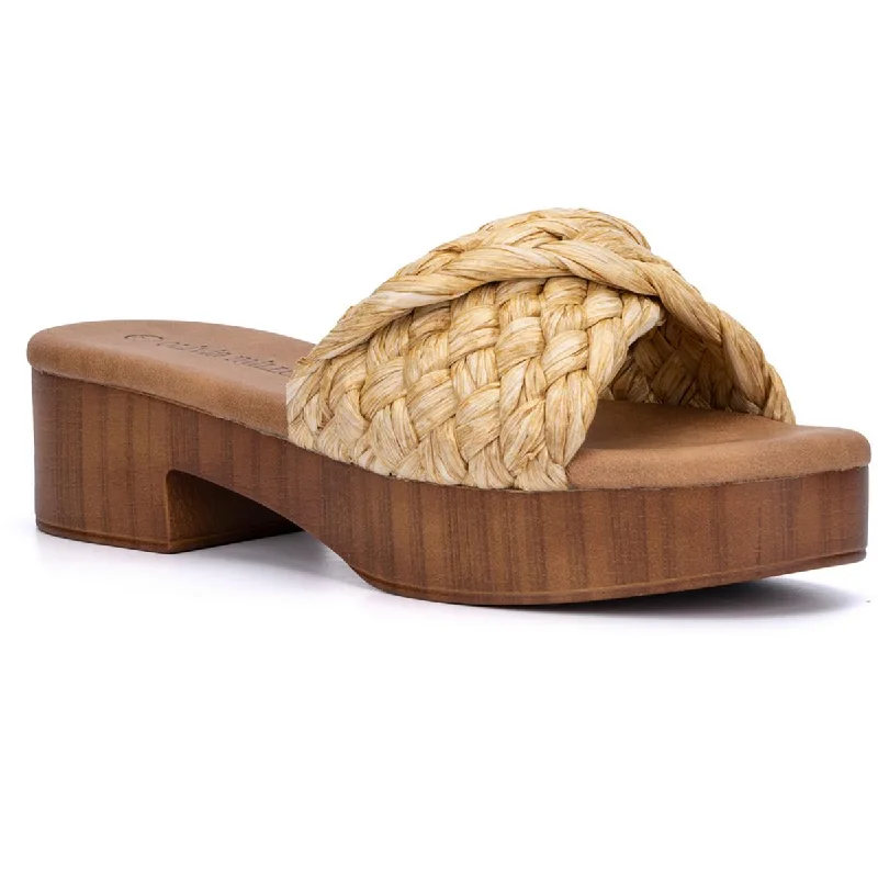 Loyalty Reward Olivia Miller Womens Bali Slip-On Block Heel Platform Sandals
