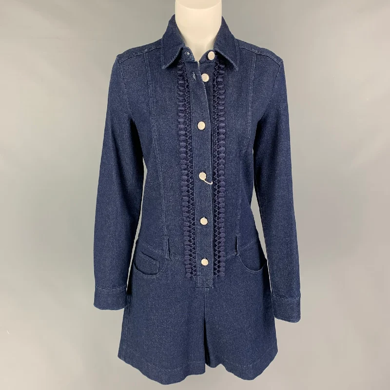 Get It Before It’s Gone SEE By Chloe Size 8 Indigo Dark Blue Cotton Denim Jumpsuit