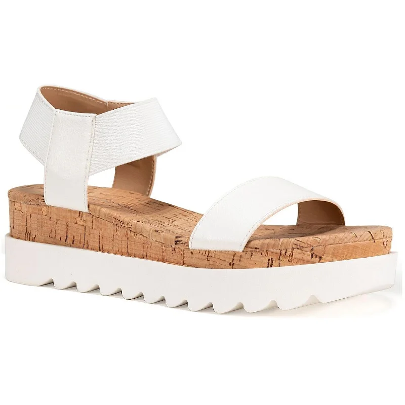 Low Prices Sun + Stone Womens Melanyy Faux Leather Slip On Flatform Sandals