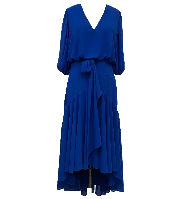 Price Drop Taylor High Low Chiffon Midi Dress