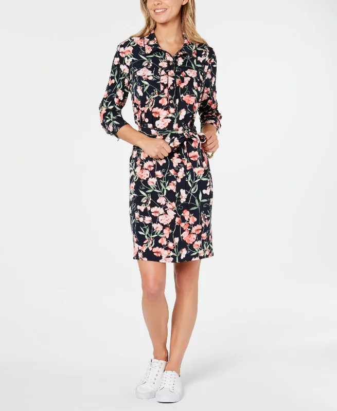 Early Access Tommy Hilfiger Floral Print Long Sleeve Dress