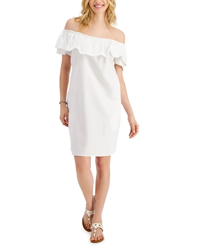 Fantastic Offers Tommy Hilfiger Womens Off The Shoulder Dress