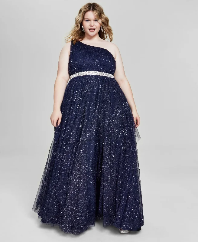 Price Blitz Trendy Plus Size One-Shoulder Gown