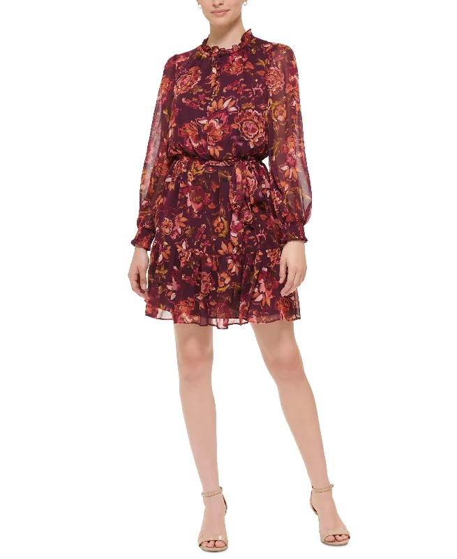 Online Specials Vince Camuto Womens Printed Fit Flare Dress