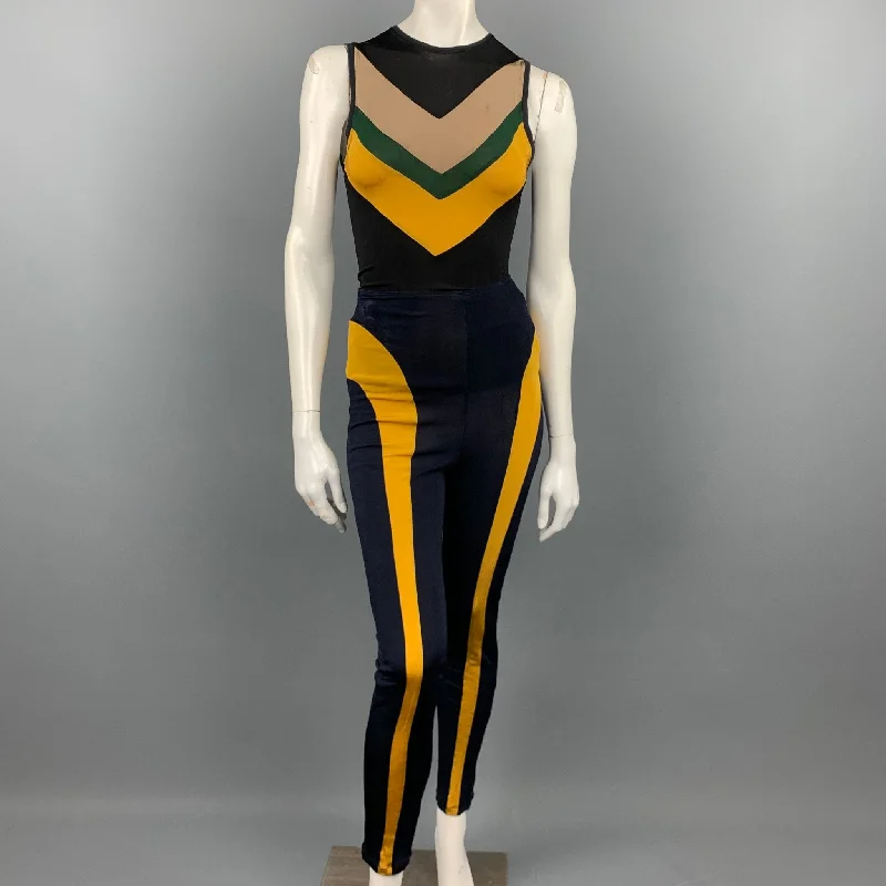 Early Bird Discount Vintage JUNIOR GAULTIER Black & Multi-Color Color Block Sleeveless Tank Top Set