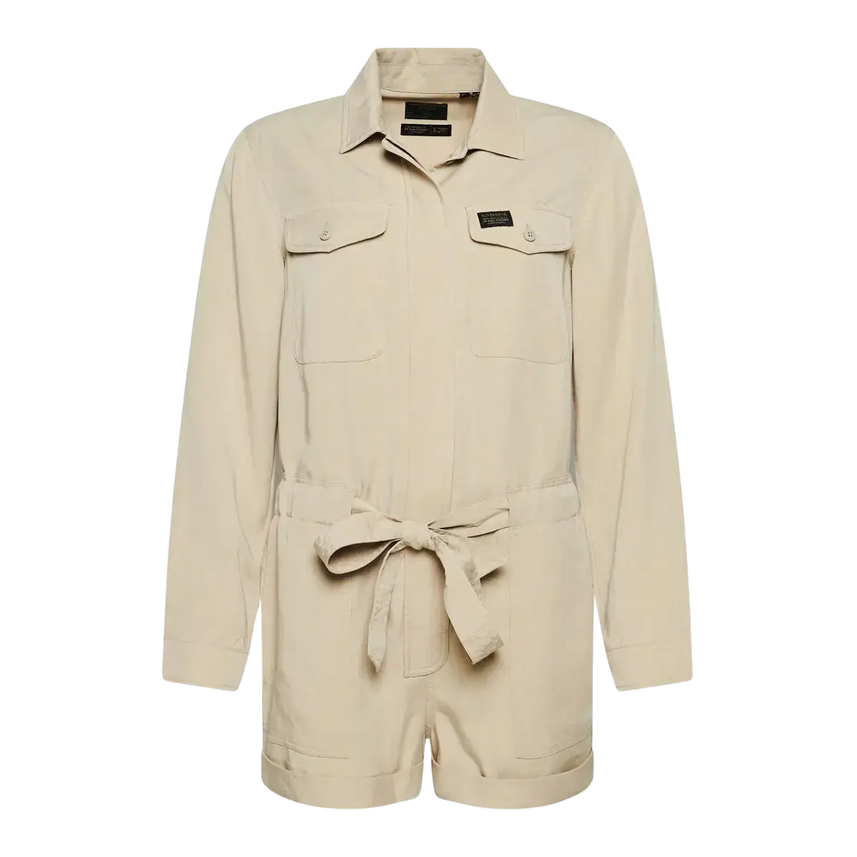 Today's Special Superdry Vintage-Inspired Long Sleeve Military Playsuit