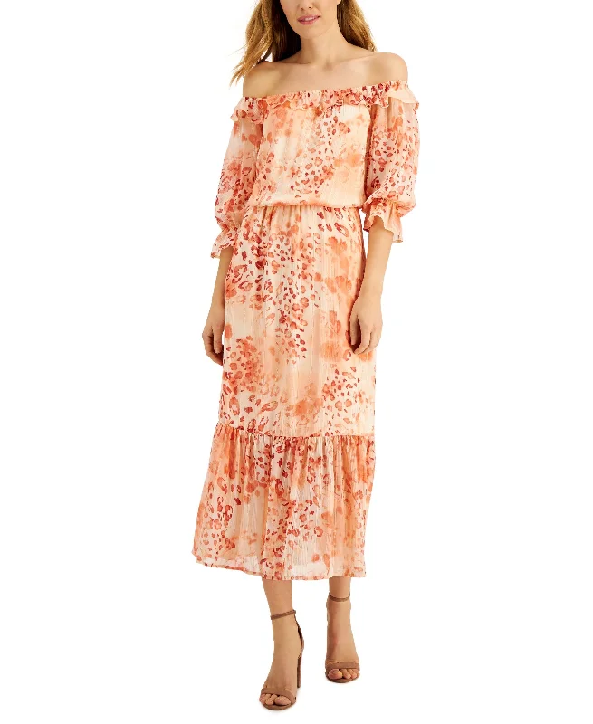 Online Exclusive Willow Womens Metallic Drive Floral-Print Off-The-Shoulder Maxi Dress Online Exclusive Willow Womens Metallic Drive Floral-Print Off-The-Shoulder Maxi Dress