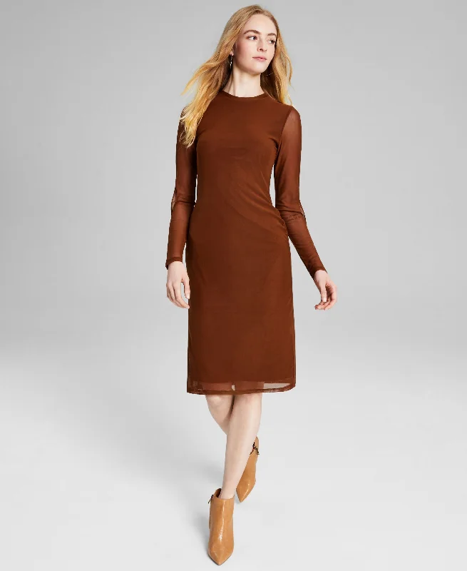 Steals and Deals Women's Cutout-Long-Sleeve Midi Dress