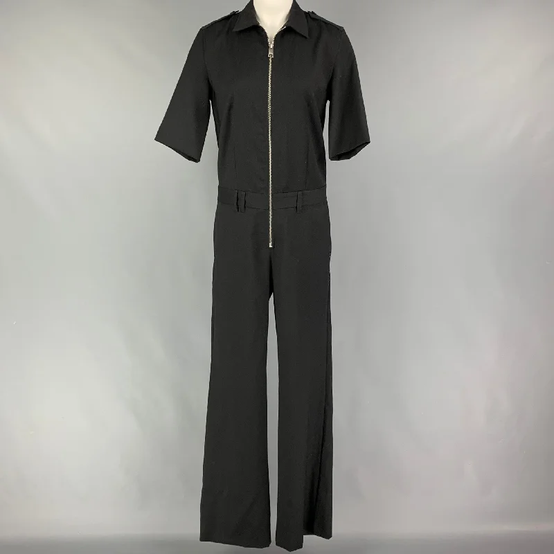 Season Finale Sale ZADIG & VOLTAIRE Size 4 Black Wool Short Sleeve Oversized Jumpsuit Season Finale Sale ZADIG & VOLTAIRE Size 4 Black Wool Short Sleeve Oversized Jumpsuit